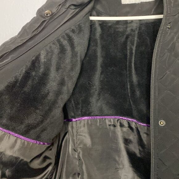 Calvin Klein Quilted Winter Black Hooded Jacket Size Medium - Picture 6 of 10